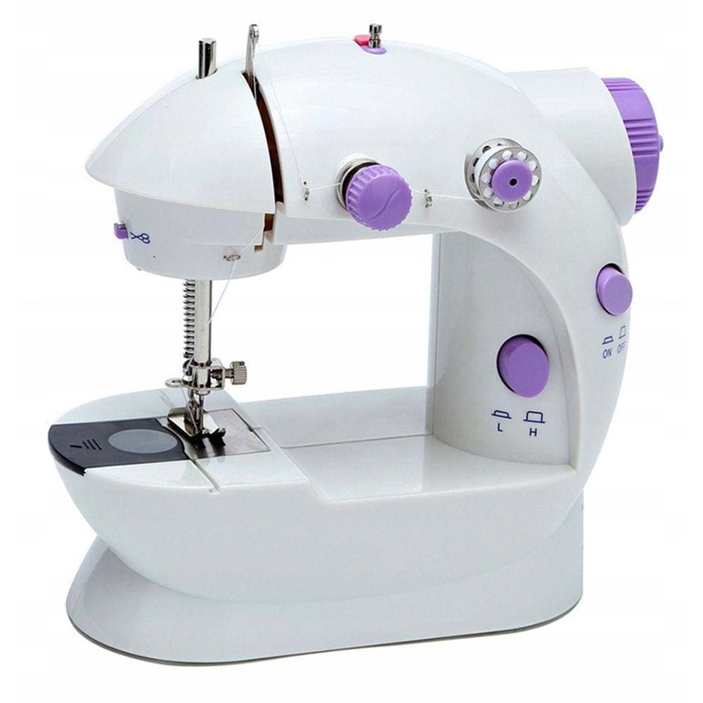 Mini Máquina De Costura Branca 110V/220V Portátil Pilha