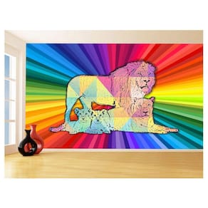 Papel De Parede Animais Pop Art Familia Leões 3,5M Pxa410