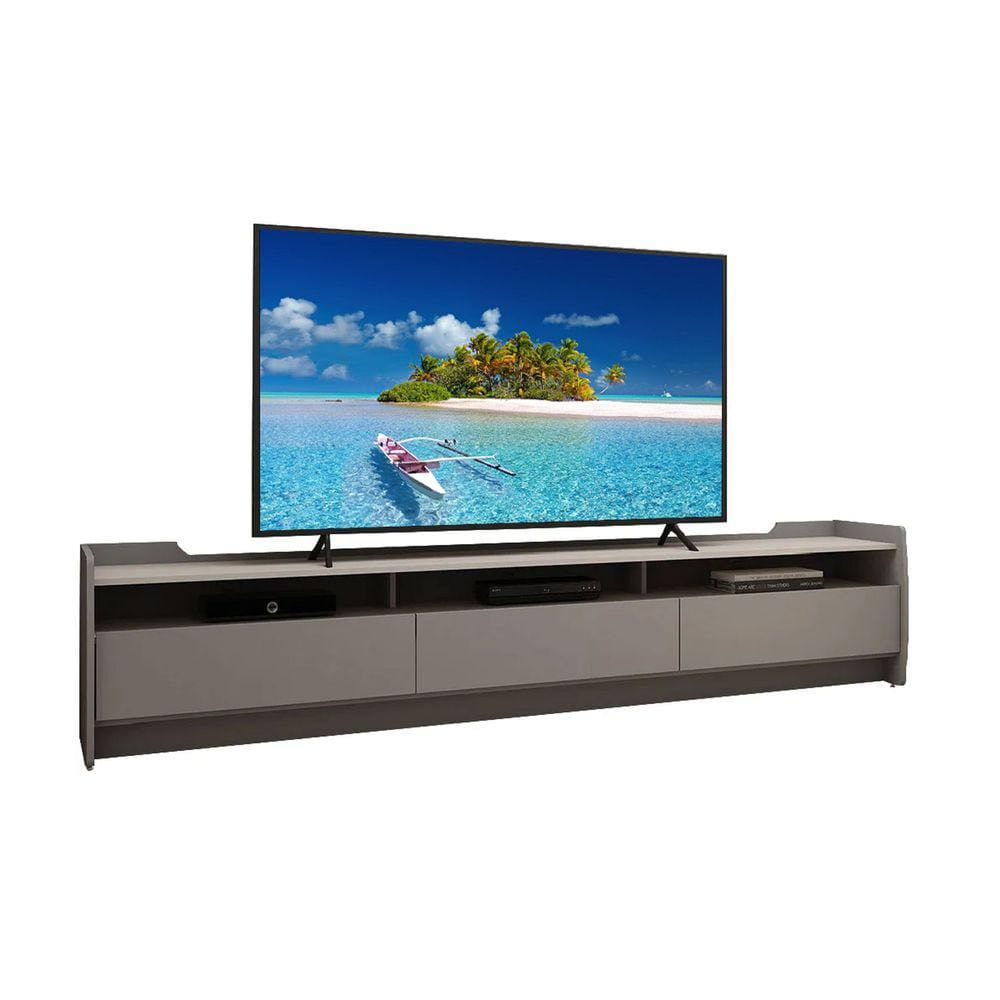 Rack para TV 2.2 Sublime Cinza com Off White - Gelius Móveis