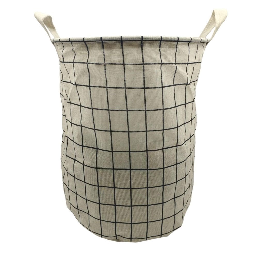 Cesto Organizador Multiuso Tecido Roupa - Branco/Listrado