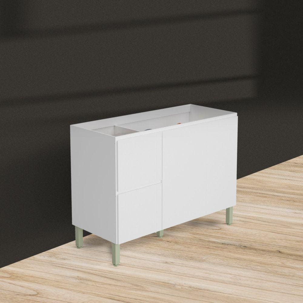 Balcão para Cozinha 3 Portas 2 Gavetas 120cm Branco/ Artico