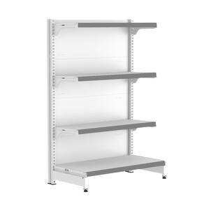 Gondola Ponta 137 FIT Branco 4 Bandeja Pe Cinza