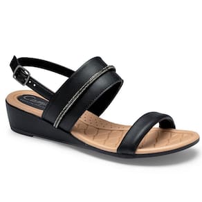 Sandalia Feminina Confort Campesi Salto Baixo Brilho L9468