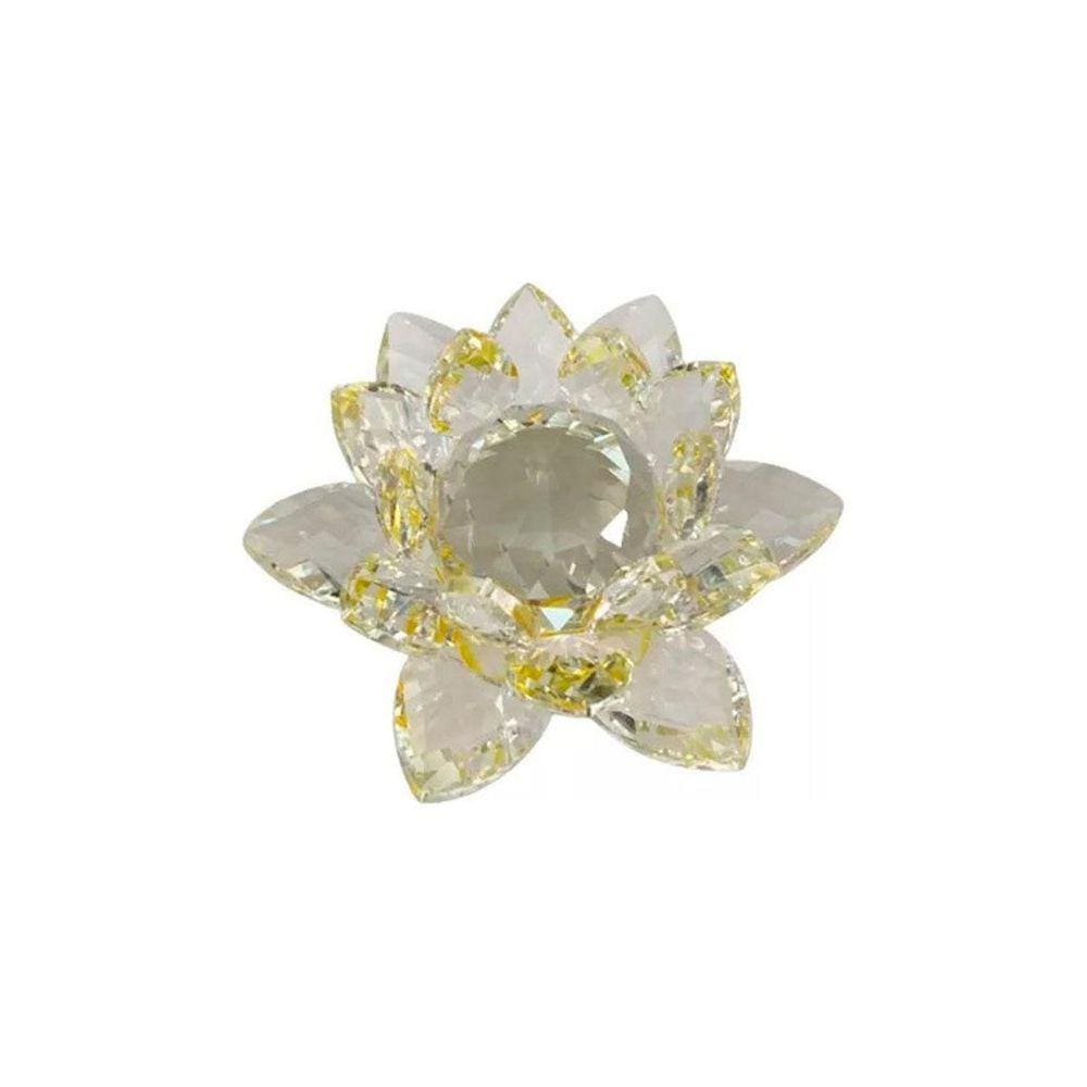 Enfeite Decoração Cristal Vidro Flor Lotus Sala Quarto