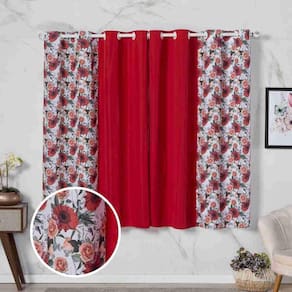 Cortina Floratta Decoração De Sala, Cozinha, 2,00M X 1,70M
