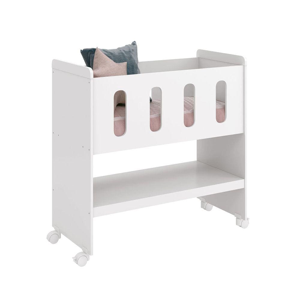 Mini Berço 3 em 1 Zain/Moisés Branco Fosco - MoveisAqui