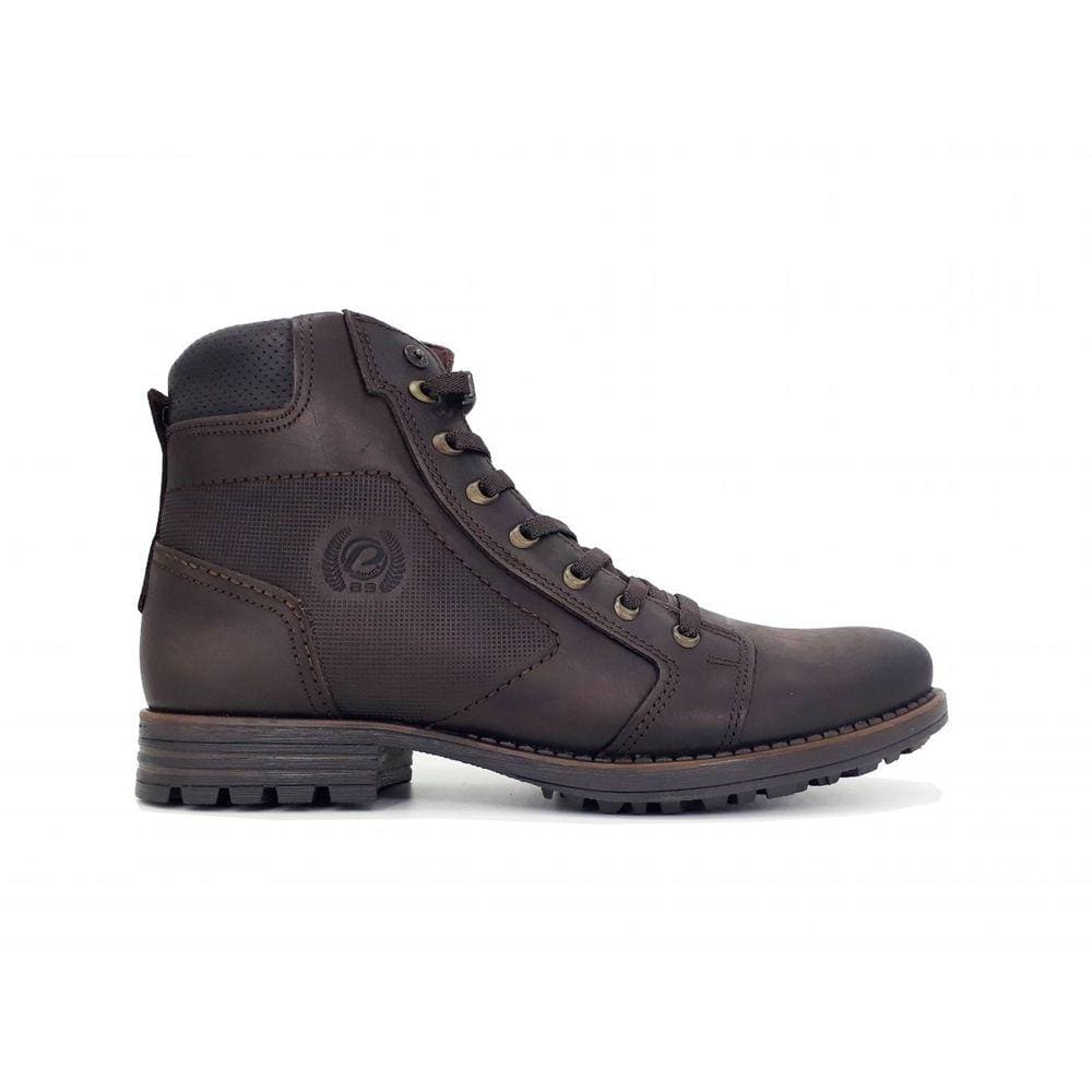 Coturno Masculino Pegada Couro Marrom Chocolate Elástico Zíper