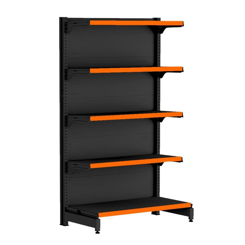 Gondola Ponta 170 FIT Preto 5 Bandeja Pe Laranja