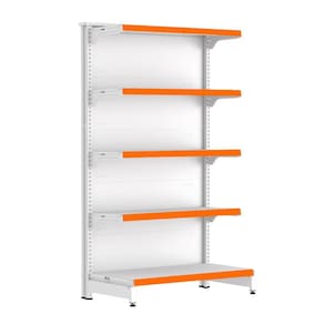Gondola Ponta 170 FIT Branco 5 Bandeja Pe Laranja