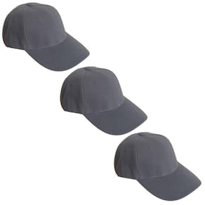 Kit 3 Bonés Chapeu Bombeta Ajustável Liso Aba Curva Cinza