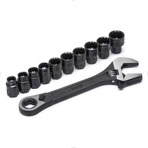 Jogo De Soquete Vortex X6 Com 11 Peças 10MM A 19MM Com Chave 8" ST09000 Sata