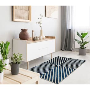 Tapete 100x150cm Lyre Supreme Tapetes São Carlos Chevron Blu