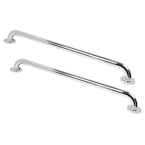 Barra Alça Apoio Inox 60cm Kit 2 Uni Suporte Anti Queda Cadeirante Deficiente Idoso Gestante Box Banheiro Escada Casa