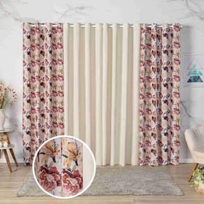Cortina Floratta Decoração De Sala, Cozinha, 4,00M X 2,20M