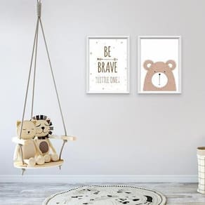 Quadro De Parede Infantil Quarto Be Brave 2 De 34 X 44