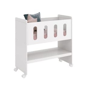 Mini Berço 3 em 1 Zain/Moisés Branco Brilho - MoveisAqui