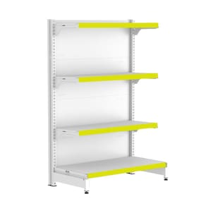 Gondola Ponta 137 FIT Branco 4 Bandeja Pe Amarelo