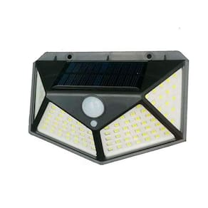 Luminária Solar 100 Led Parede Luz Com Sensor A Prova D`Água