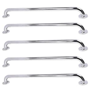 Alça Apoio 60cm Inox Kit 5 Uni Barra Suporte Anti Queda Idoso Deficiente Gestante Acessibilidade Banheiro Escada Box Casa