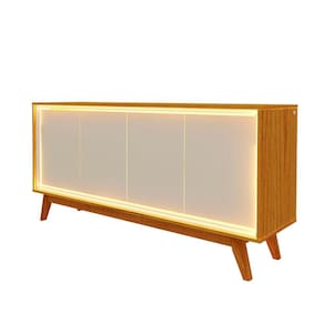 Buffet com Led Requinte 1.6 Naturale com Off White - Gelius Móveis