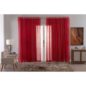 Cortina Sala Quarto Voal Liso Delicate 300X280 Transparente