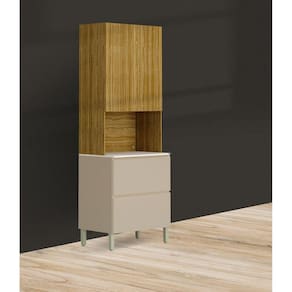 Armário Paneleiro 3 Portas 1 Gaveta Art Freijó/Vanilla