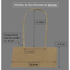 Alça de Papel Torcido Branco 11,40 cm p/ Sacola 100 unidades