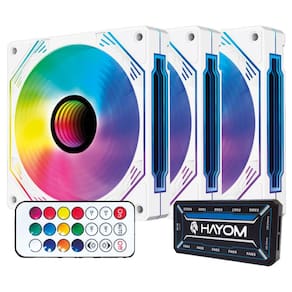 Kit Cooler Fan Hayom, RGB, 3x 120mm, Controladora, Branco - FC1309
