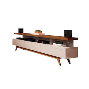 Rack para TV Vivare Wood 1.8 Off White com Freijó - Germai Móveis