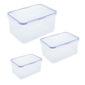 Kit 3 Potes Herméticos Plástico c/ Tampa 1,8/1/300 ml - Lyor