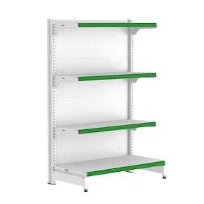 Gondola Ponta 137 FIT Branco 4 Bandeja Pe Verde