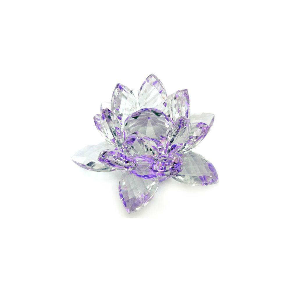 Enfeite Decoração de Cristal Vidro Flor de Lotus Para Sala Quarto Cristaleira Pequeno 8CM