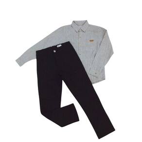 Conjunto Infantil festa masculino Zemar cinza+preto