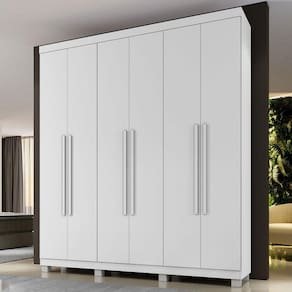 Guarda-Roupa Casal Viena 6 Portas 3 Gavetas Branco - Panorama Móveis