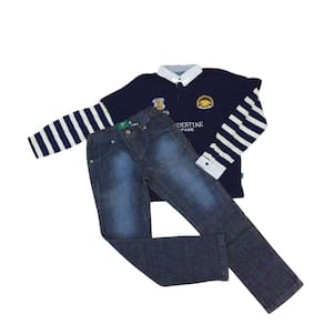 Conjunto festa masc infantil Zemar jeans+marinho+off
