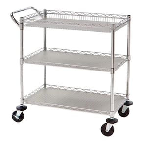 Carrinho Organizador Multiuso 3 Prateleiras 87x46x88cm - Aço
