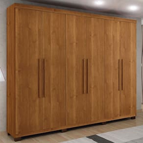 Guarda-Roupa Casal Bari 6 Portas 4 Gavetas Cinamomo - Panorama Móveis
