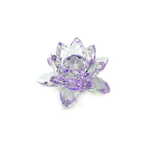 Enfeite Decoração Cristal Vidro Flor Lotus Sala Quarto
