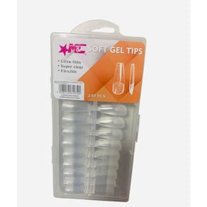 Unhas Postiças Soft Gel Transparente Flexível Bailarina 240X