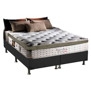 Cama Box King: Colchão Molas MasterPocket Ensacadas Herval Imperatore Eco Bamboo + Base CRC Suede Cinza(193x203)