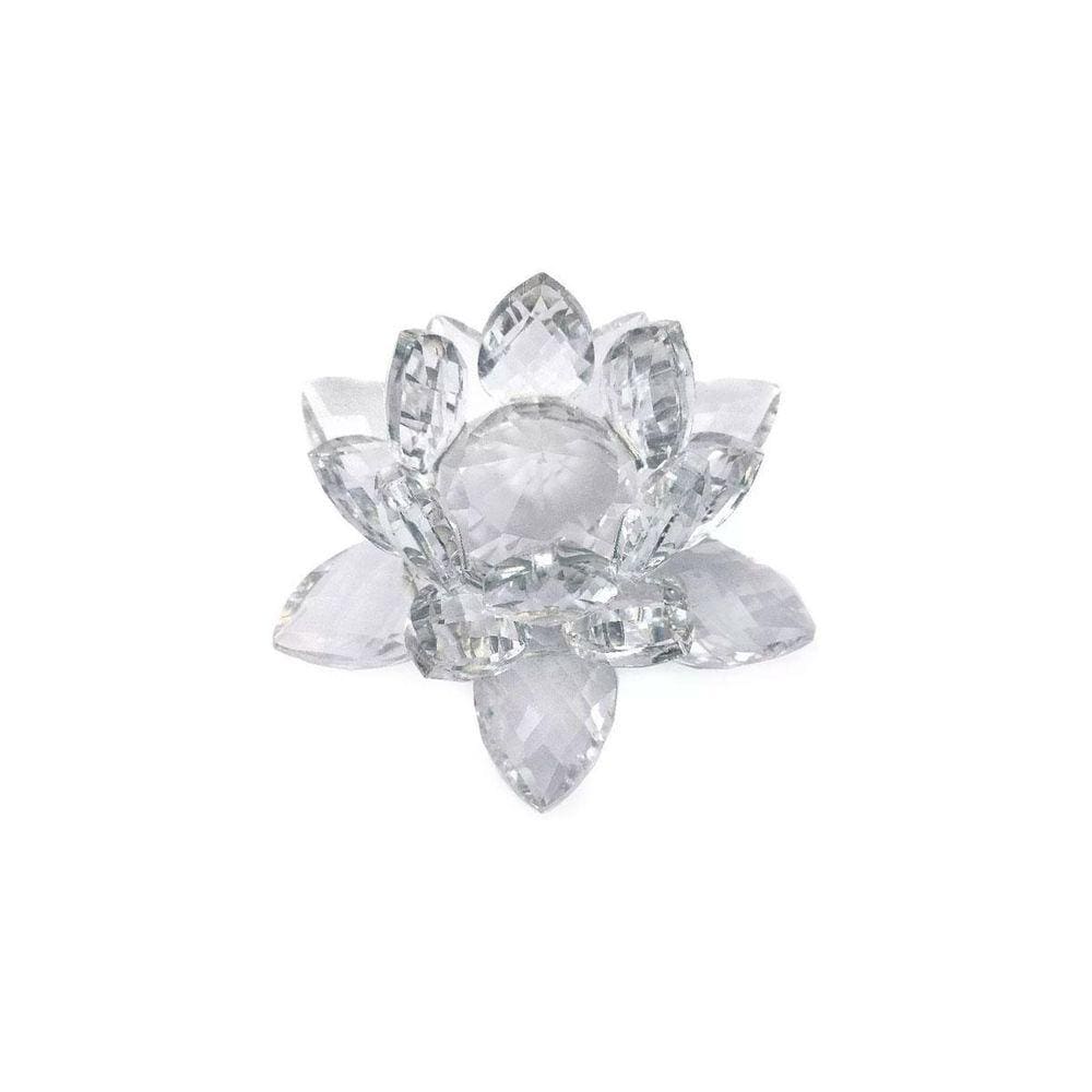 Enfeite Decoração Cristal Vidro Flor Lotus Sala Quarto