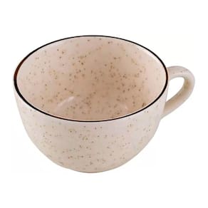 Xícara Caneca de Porcelana para Café e Chá Oxford Brisa Borda Marrom 1 peça