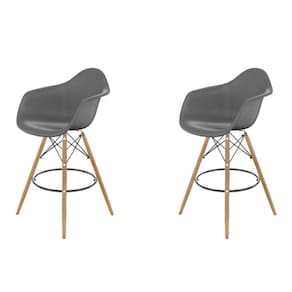 Banqueta para Sala de Jantar Arm Pp Dsw Cinza Brasão