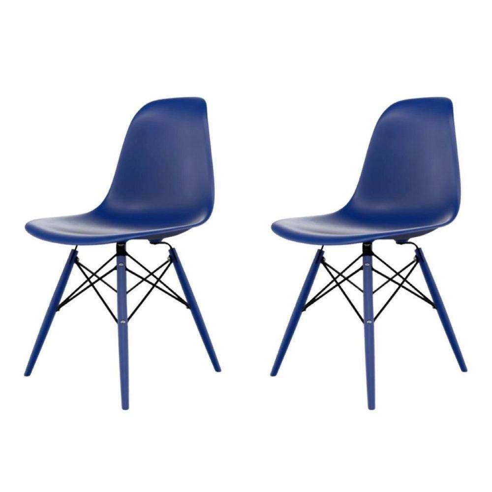 Cadeira para Sala de Jantar Eames Pp Dsw Inj Azul Bic