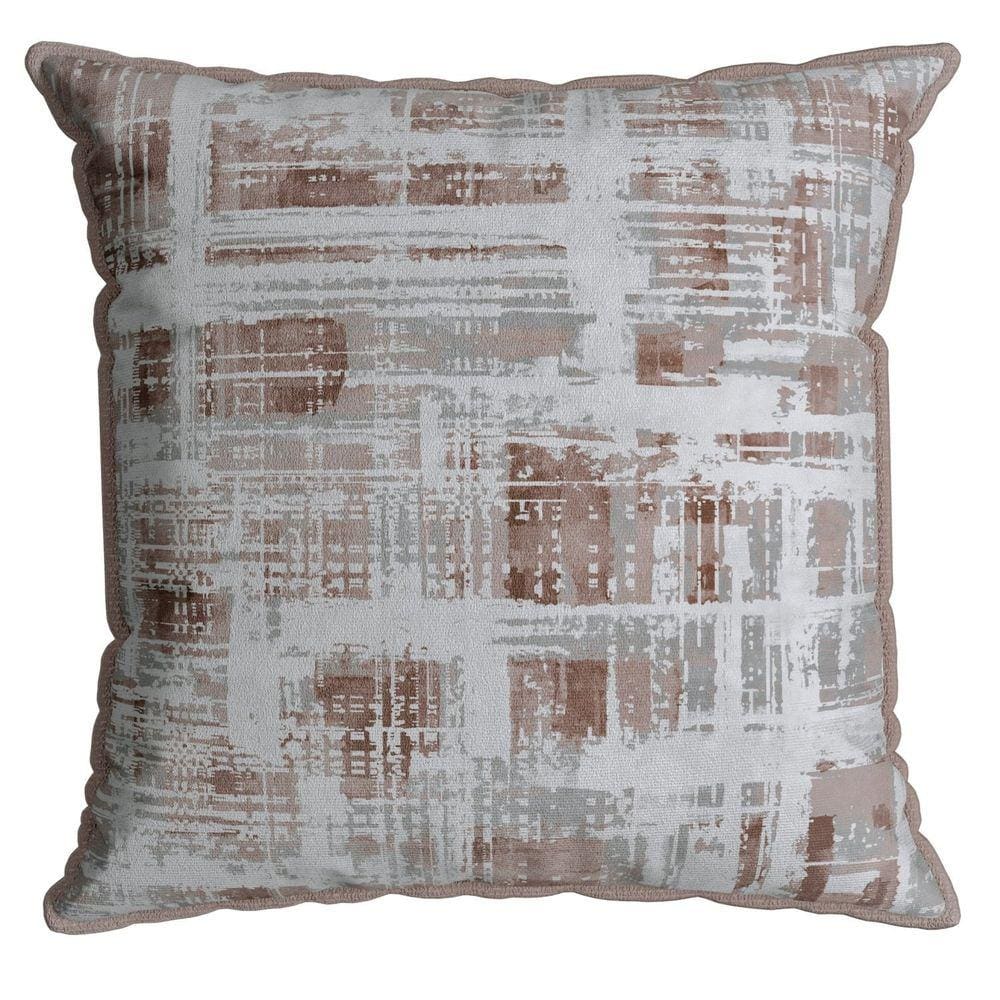 Capa Velveteen 797 com Cordone 43 Cm X 43 Cm Rose/Cinza