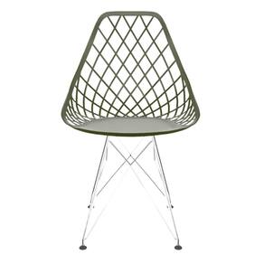 Cadeira para Sala de Jantar Kayla Eiffel Verde Militar