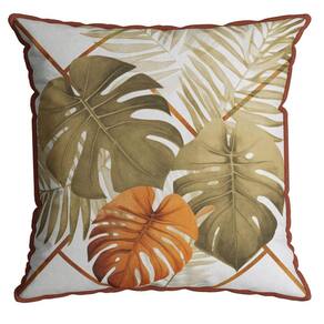 Capa Velveteen 781 com Cordone 43 Cm X 43 Cm Terracota/Verde
