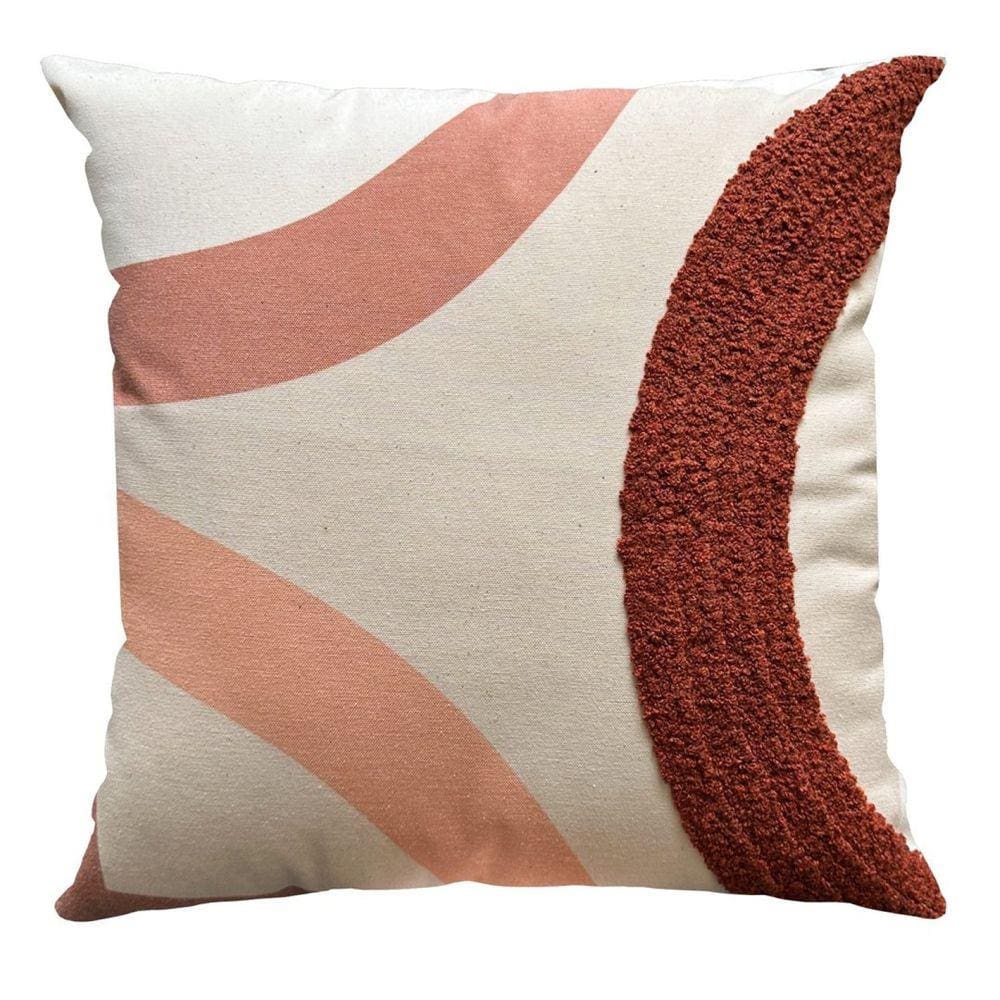 Capa Donatella 081 com Bordado 43 Cm X 43 Cm Terracota/Laranja