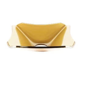 Cuba de Vidro Quadrada Chanfrada 34cm Dourado Real