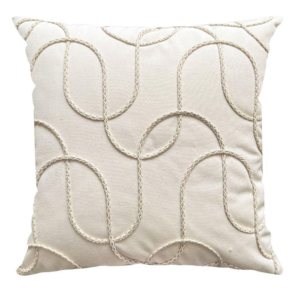 Capa Donatella 072 com Bordado 43 Cm X 43 Cm Bege/Cru